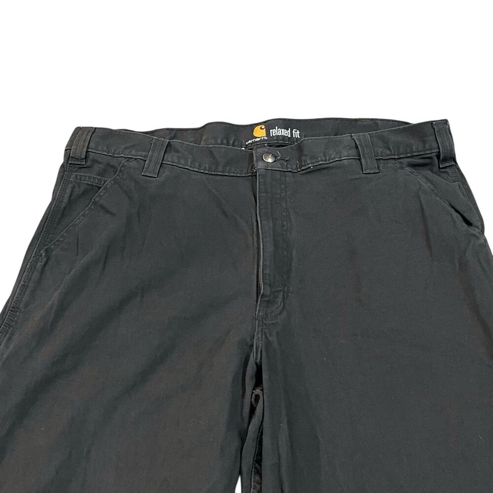 Carhartt Mens Relaxed Straight Rigby Dungaree Pants 40x30 Gravel Gray Workwear - Picture 2 of 10